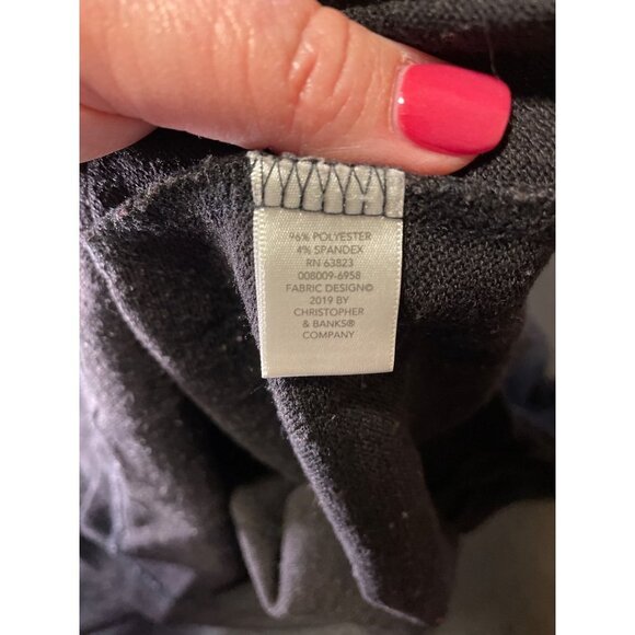 CJ Banks Black Round Neck 3/4 Sleeve Snowflake Sweater - Picture 5 of 10